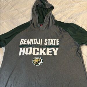 Bemidji State Hockey Gray and Green Hoodie